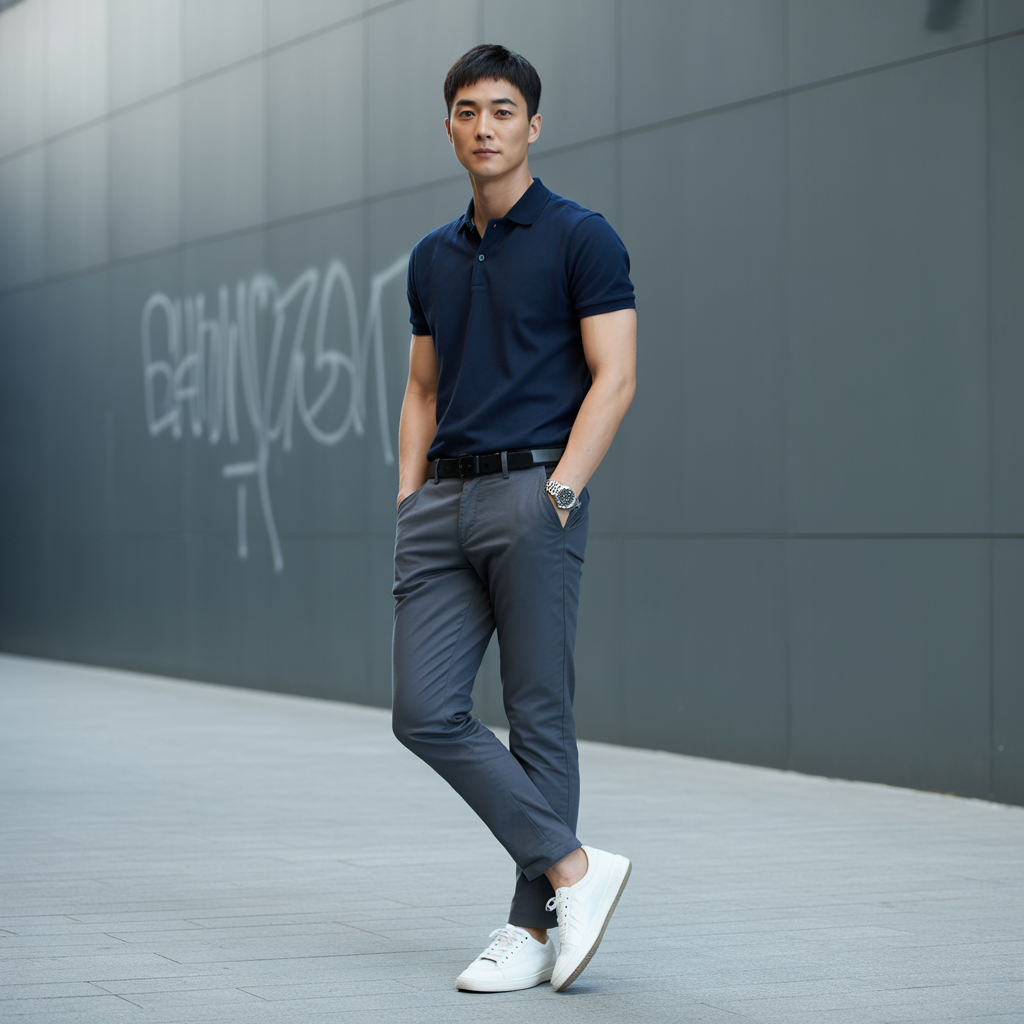 how to wear a polo shirt like korean men