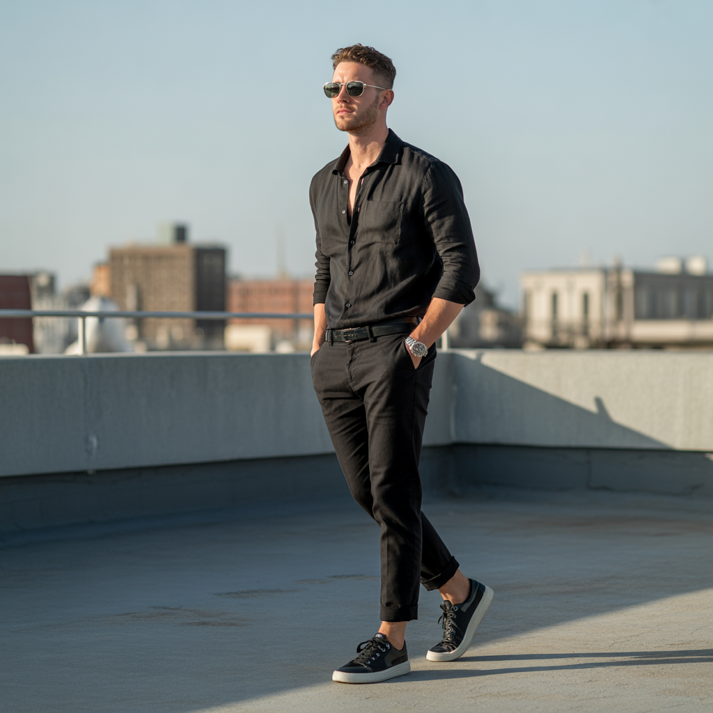 how to wear all black in summer