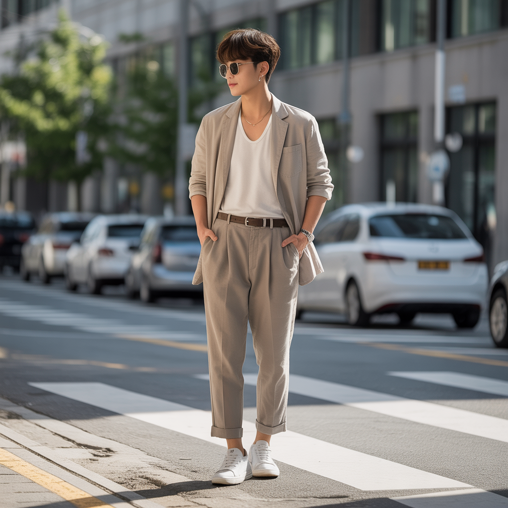 how to wear ankle pants in summer like korean men