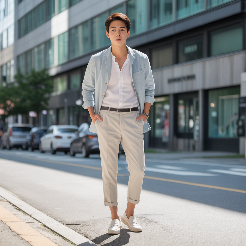 how to wear ankle pants in summer like korean men
