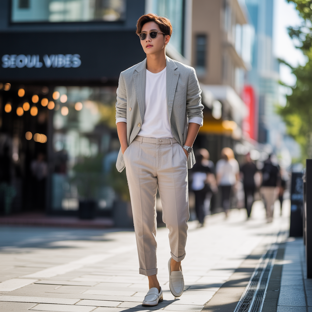 how to wear ankle pants in summer like korean men