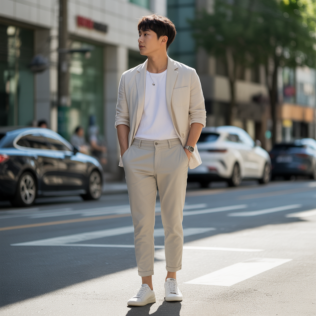 how to wear ankle pants in summer like korean men