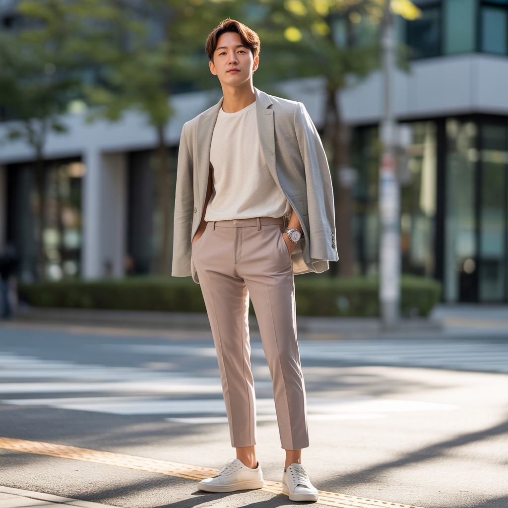 how to wear ankle pants in summer like korean men