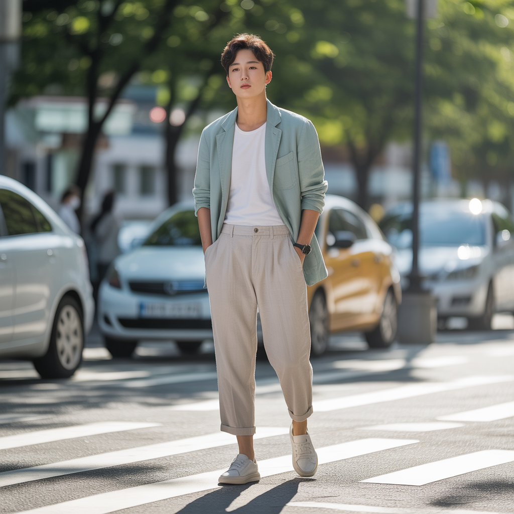 how to wear ankle pants in summer like korean men