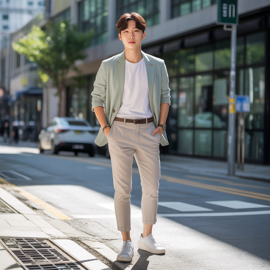 how to wear ankle pants in summer like korean men