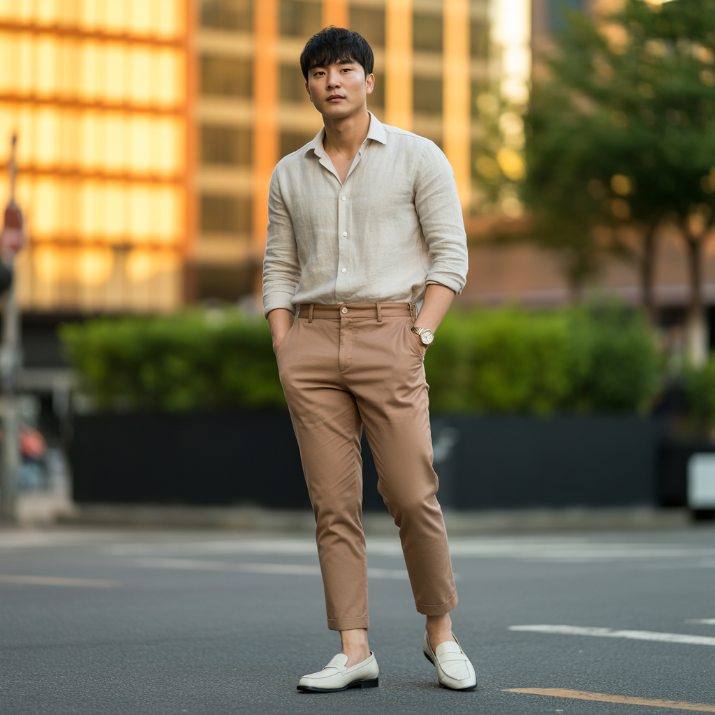 how to wear ankle pants in summer like korean men