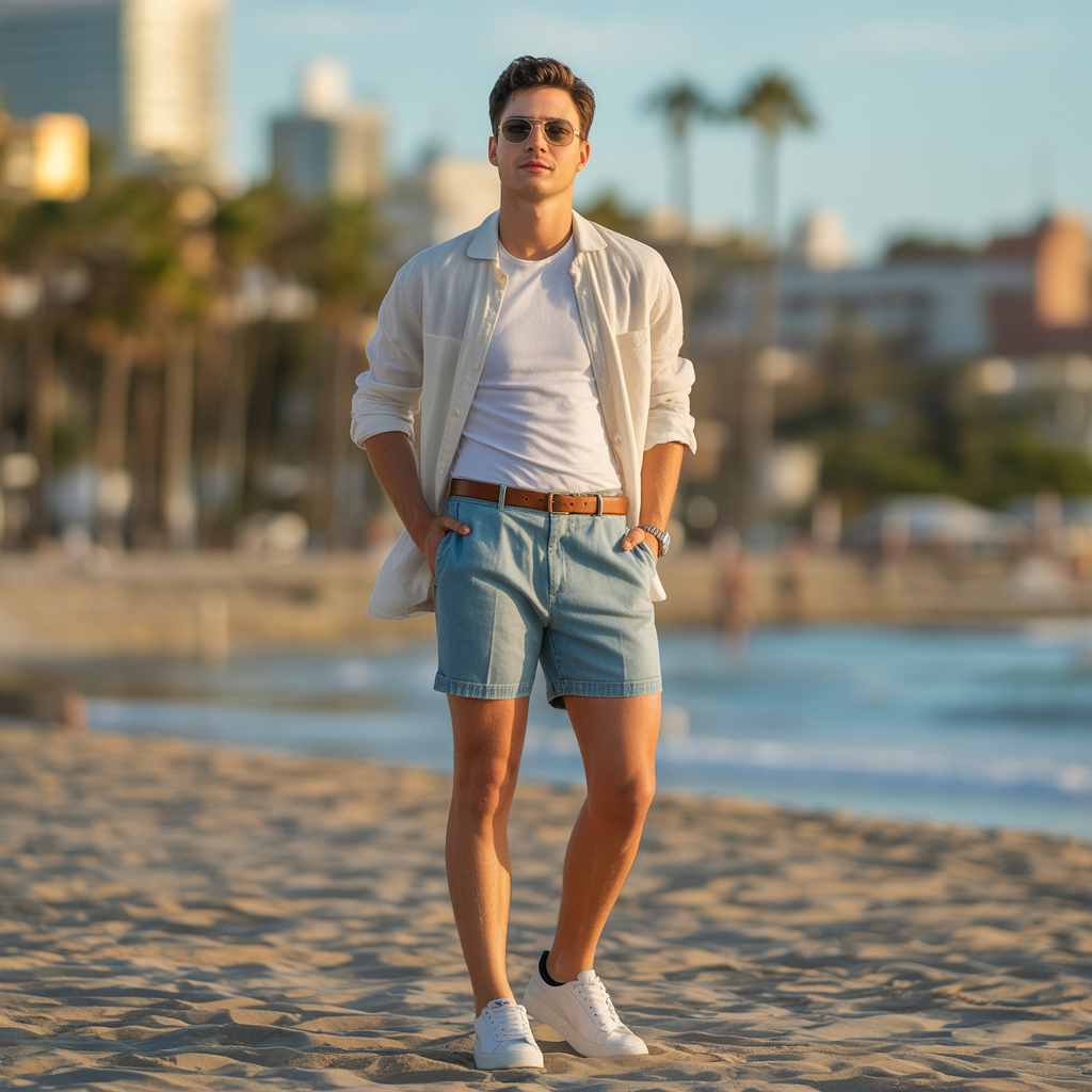 how to wear denim shorts in summer