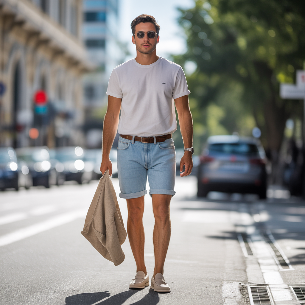 how to wear denim shorts in summer