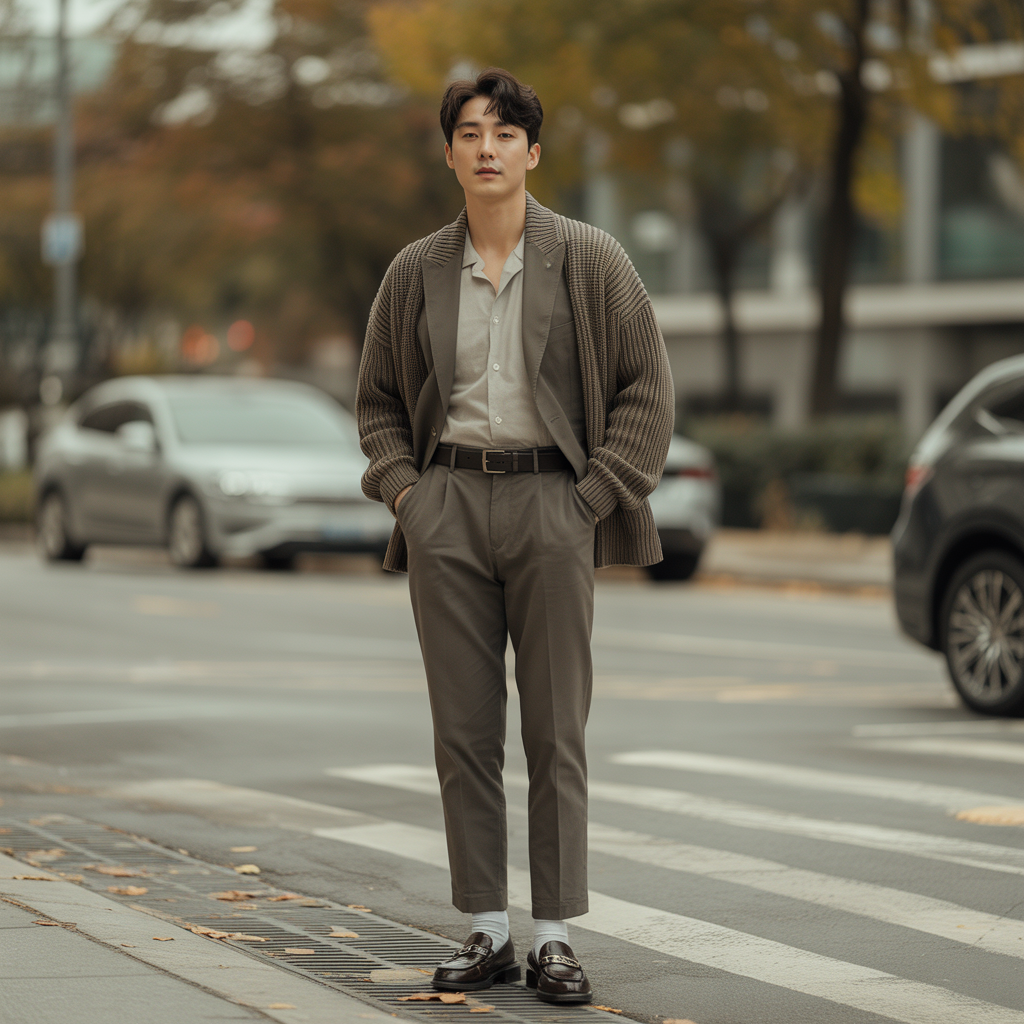 how to wear high waist pants in fall like korean men