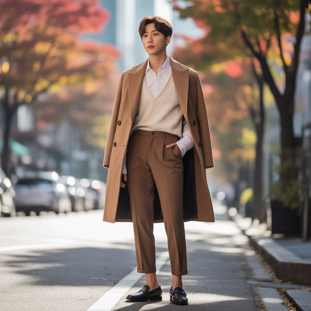 how to wear high waist pants in fall like korean men