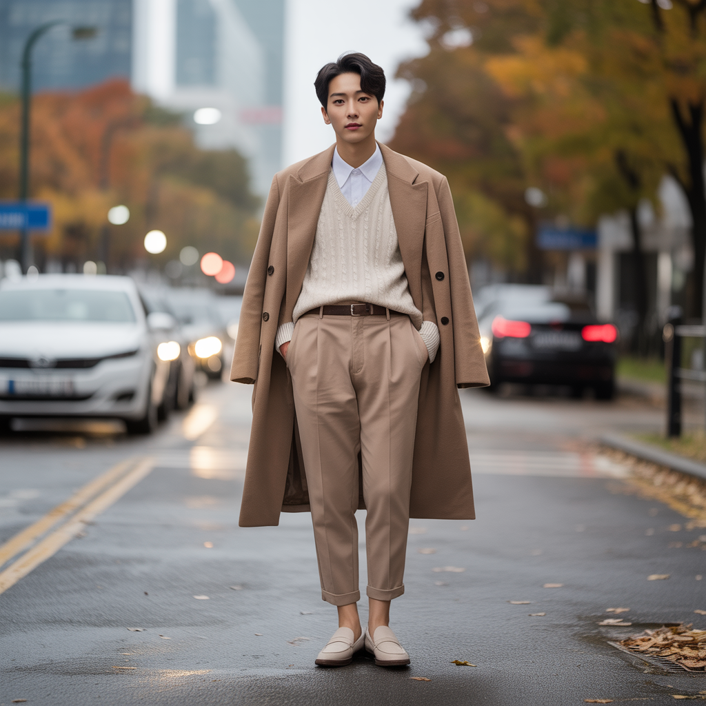 how to wear high waist pants in fall like korean men