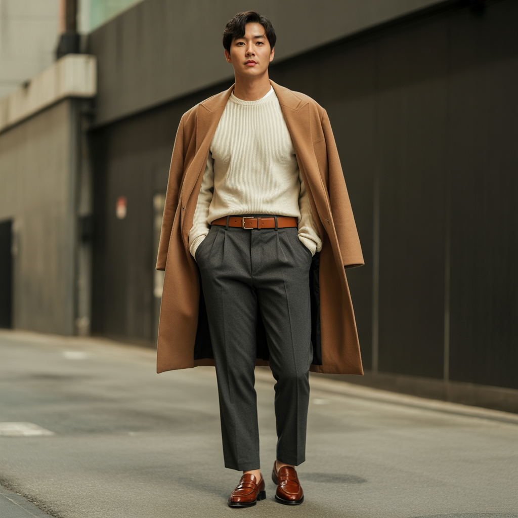 how to wear high waist pants in fall like korean men