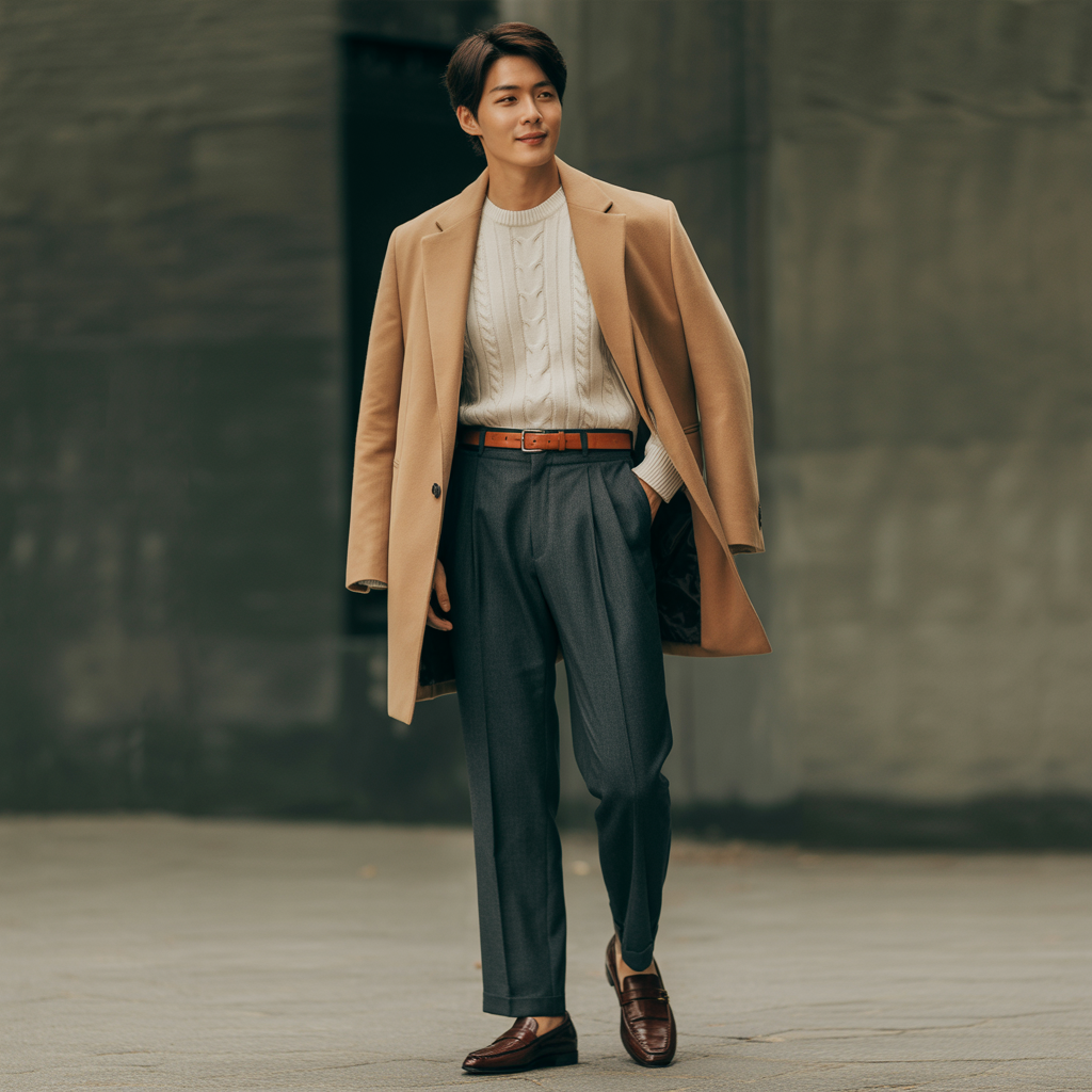 how to wear high waist pants in fall like korean men