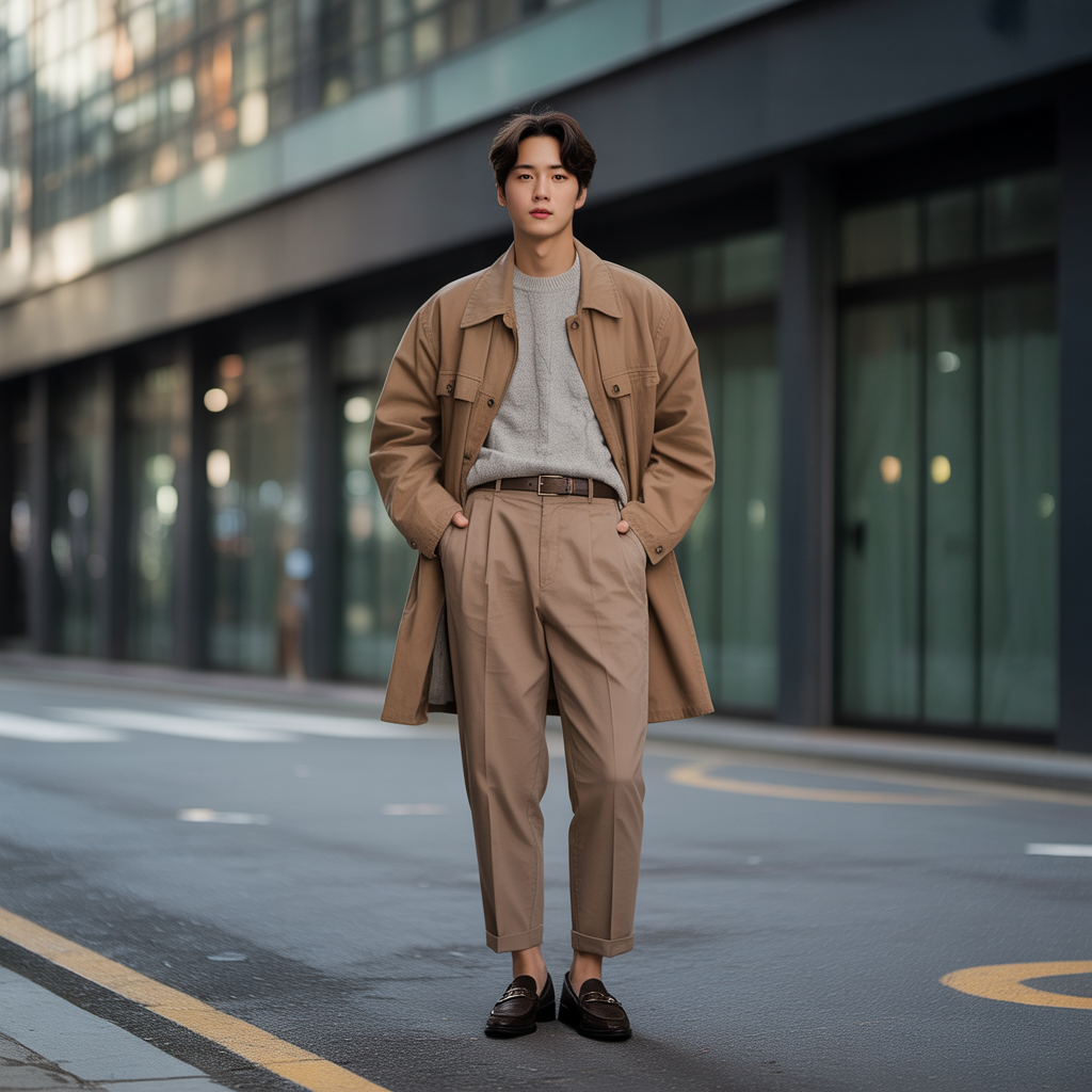 how to wear high waist pants in fall like korean men