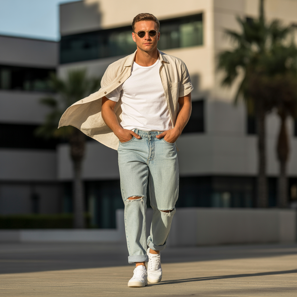 how to wear ripped jeans in summer