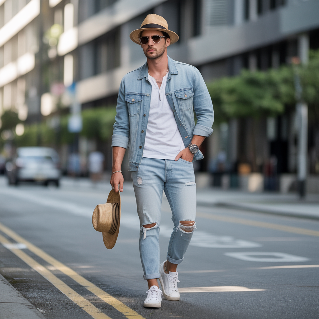 how to wear ripped jeans in summer