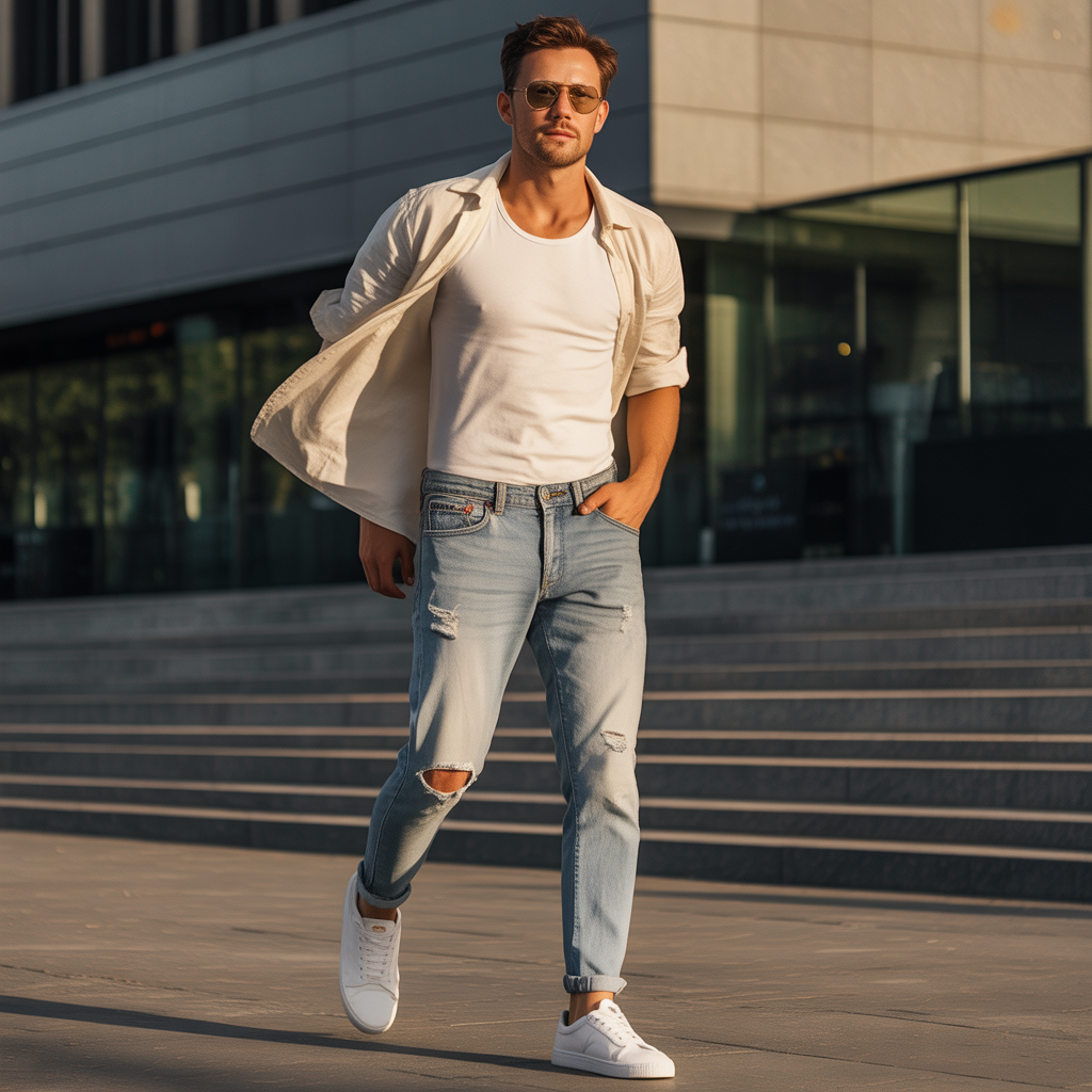 how to wear ripped jeans in summer