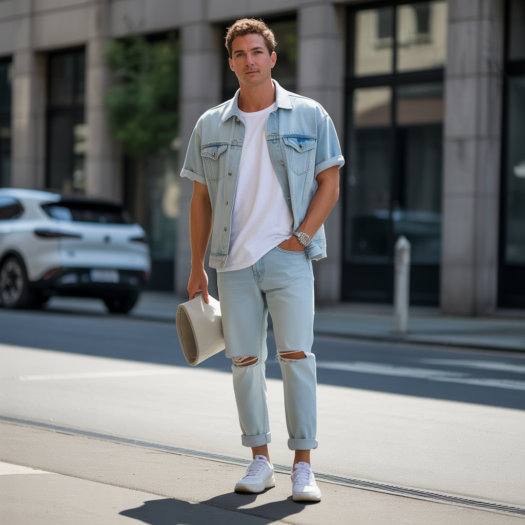 how to wear ripped jeans in summer