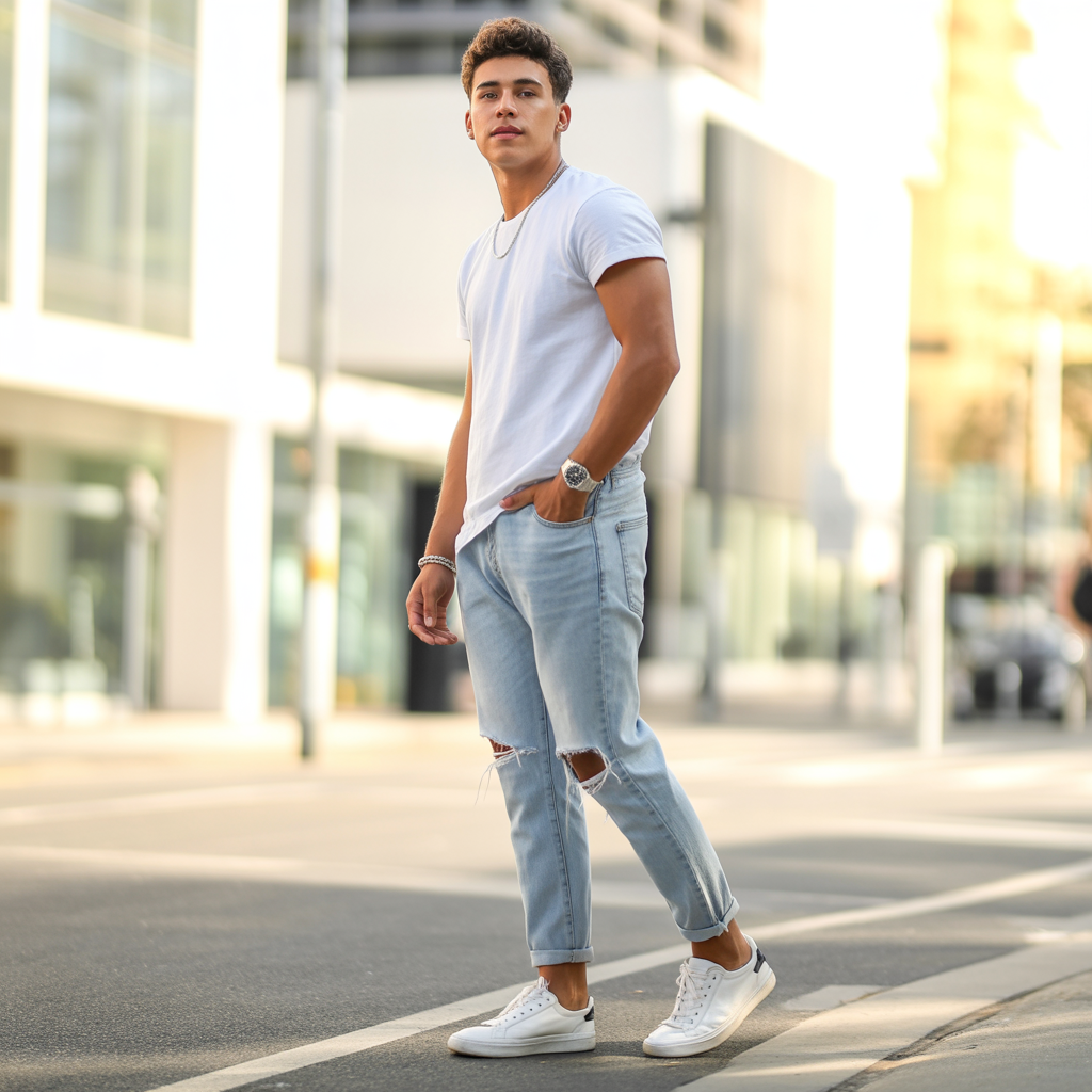 how to wear ripped jeans in summer