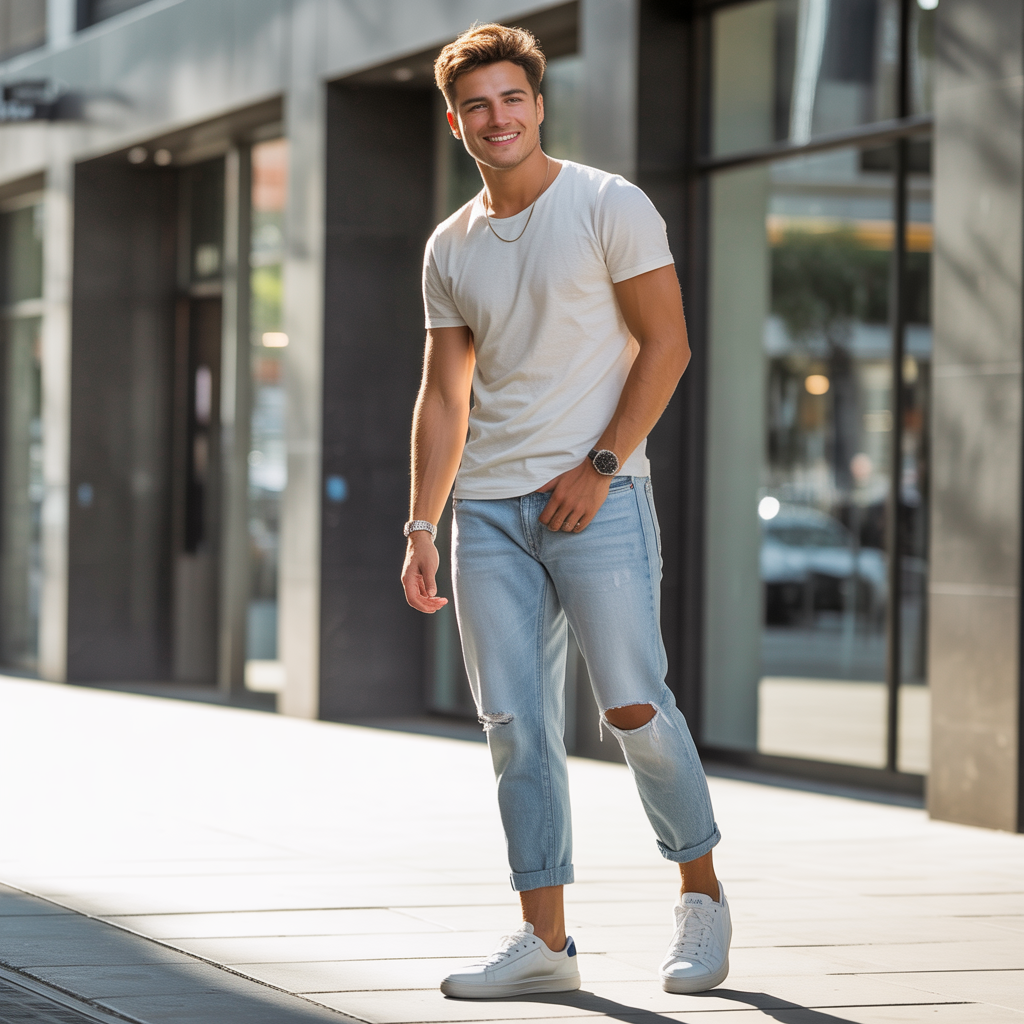 how to wear ripped jeans in summer