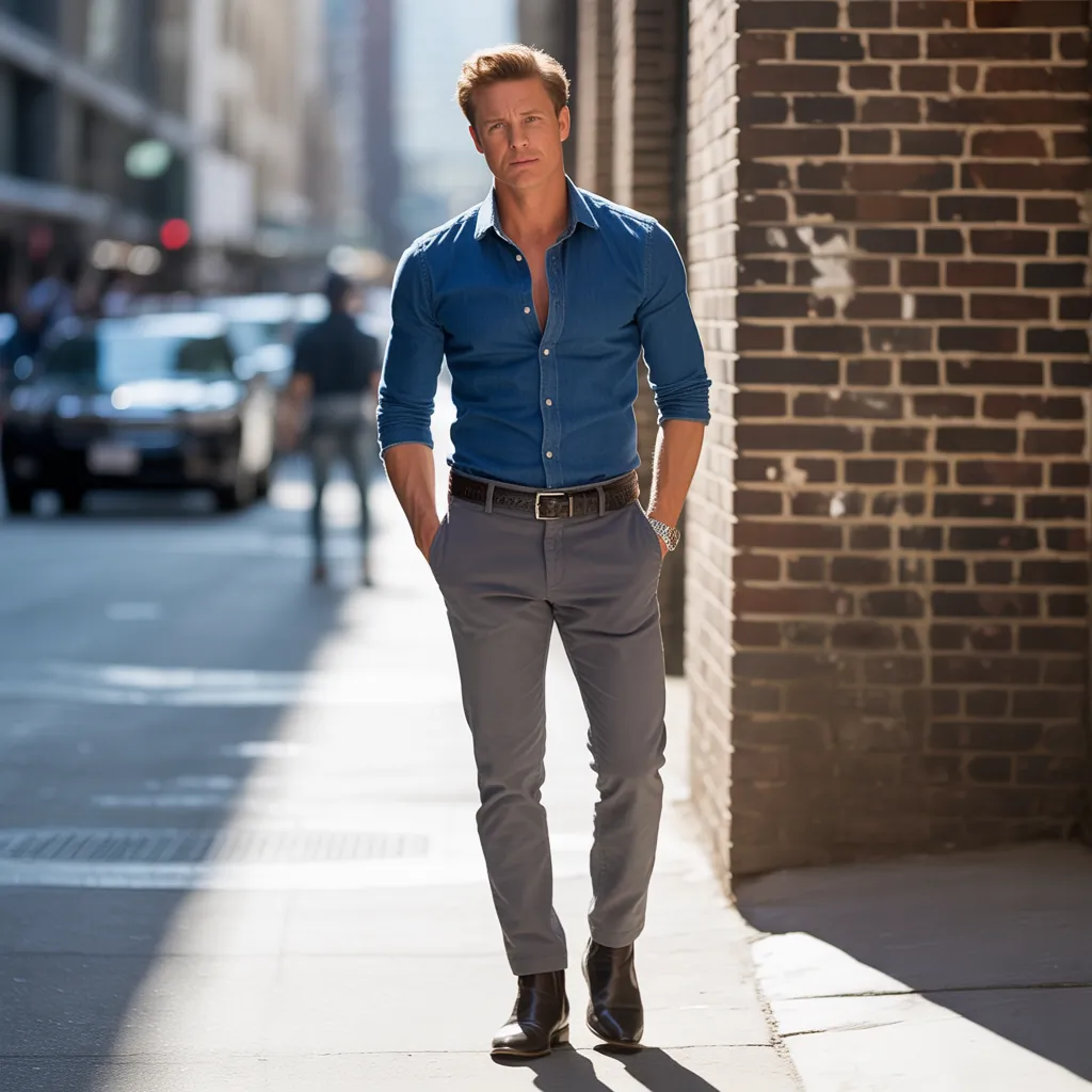 jean button up shirt outfit