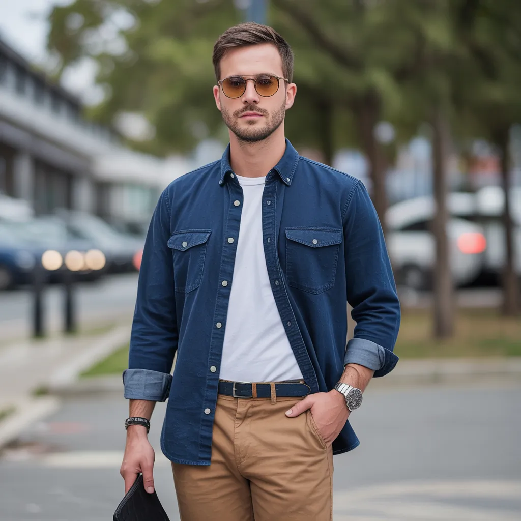 jean button up shirt outfit