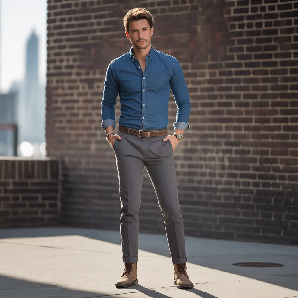 jean button up shirt outfit