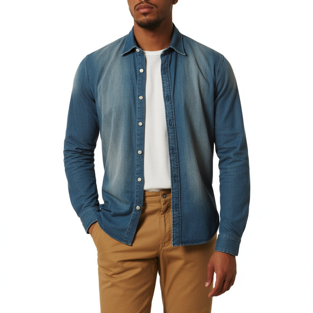 jean button up shirt outfit