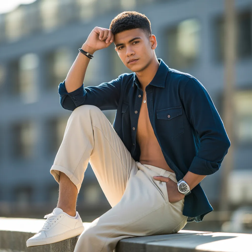 jean button up shirt outfit