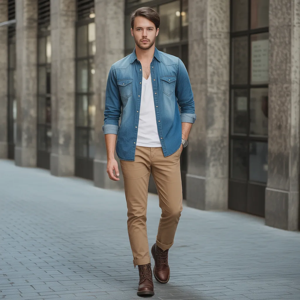 jean button up shirt outfit