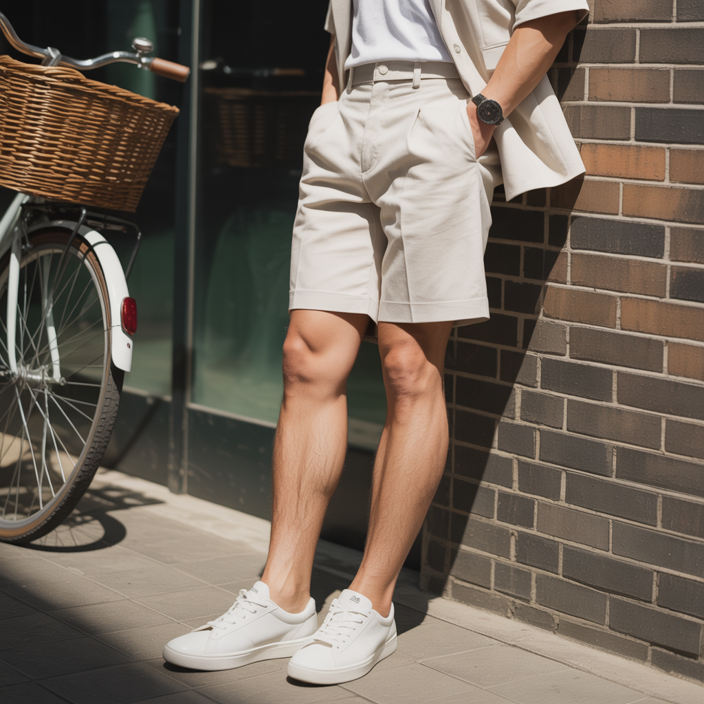 korean mens summer style rocking shorts with confidence