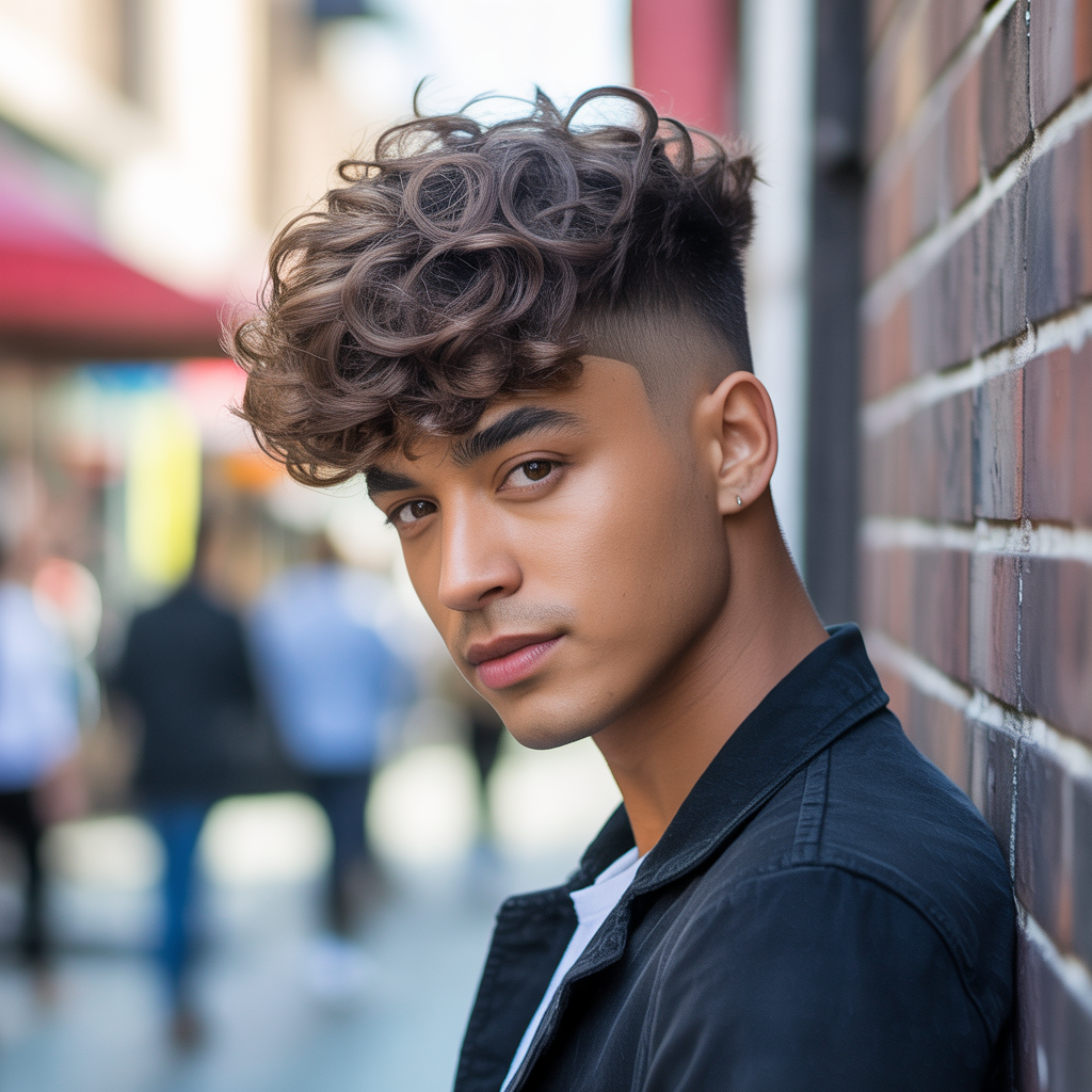 layered haircuts for men with curly hair