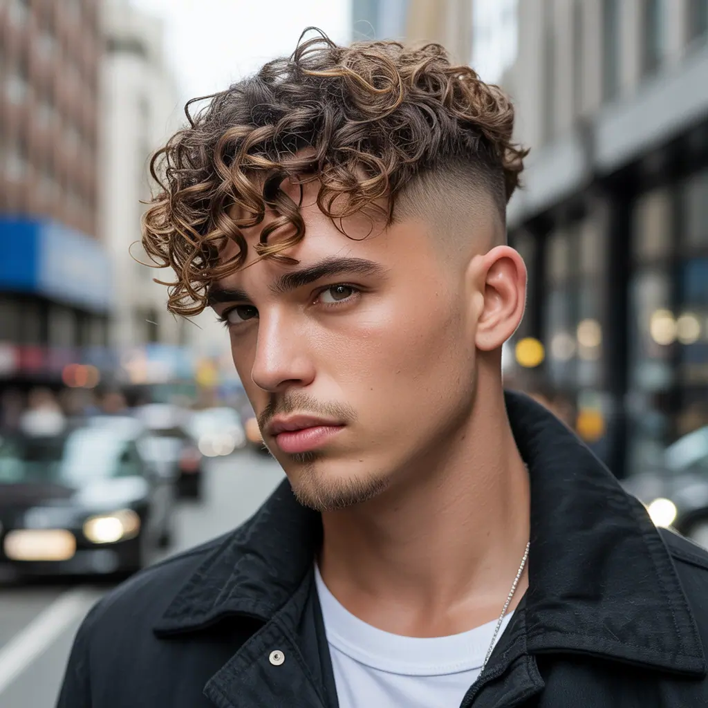 layered haircuts for men with curly hair