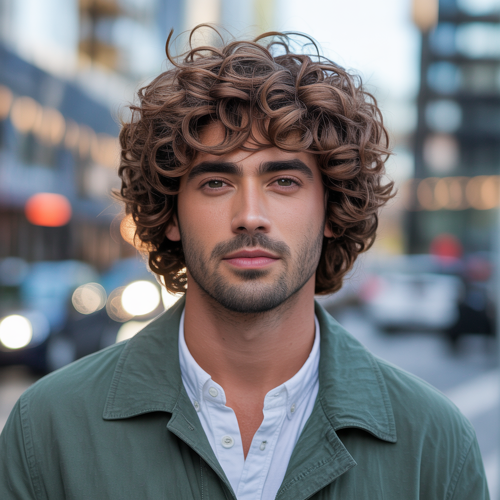 layered haircuts for men with curly hair