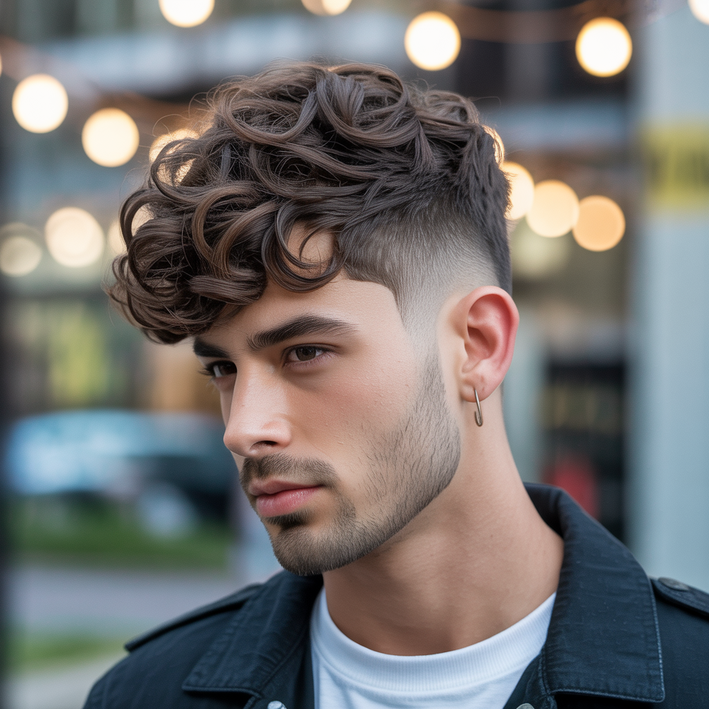layered haircuts for men with curly hair