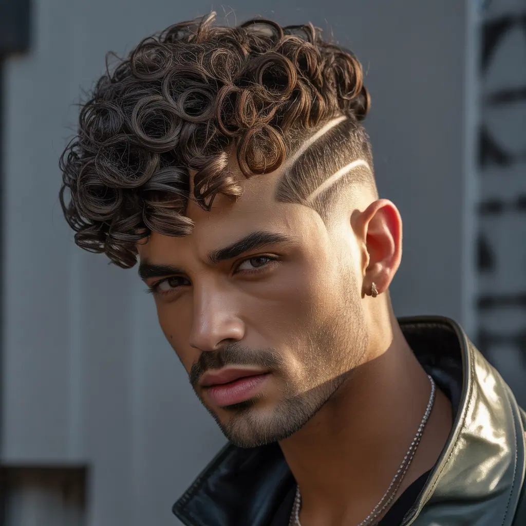 layered haircuts for men with curly hair
