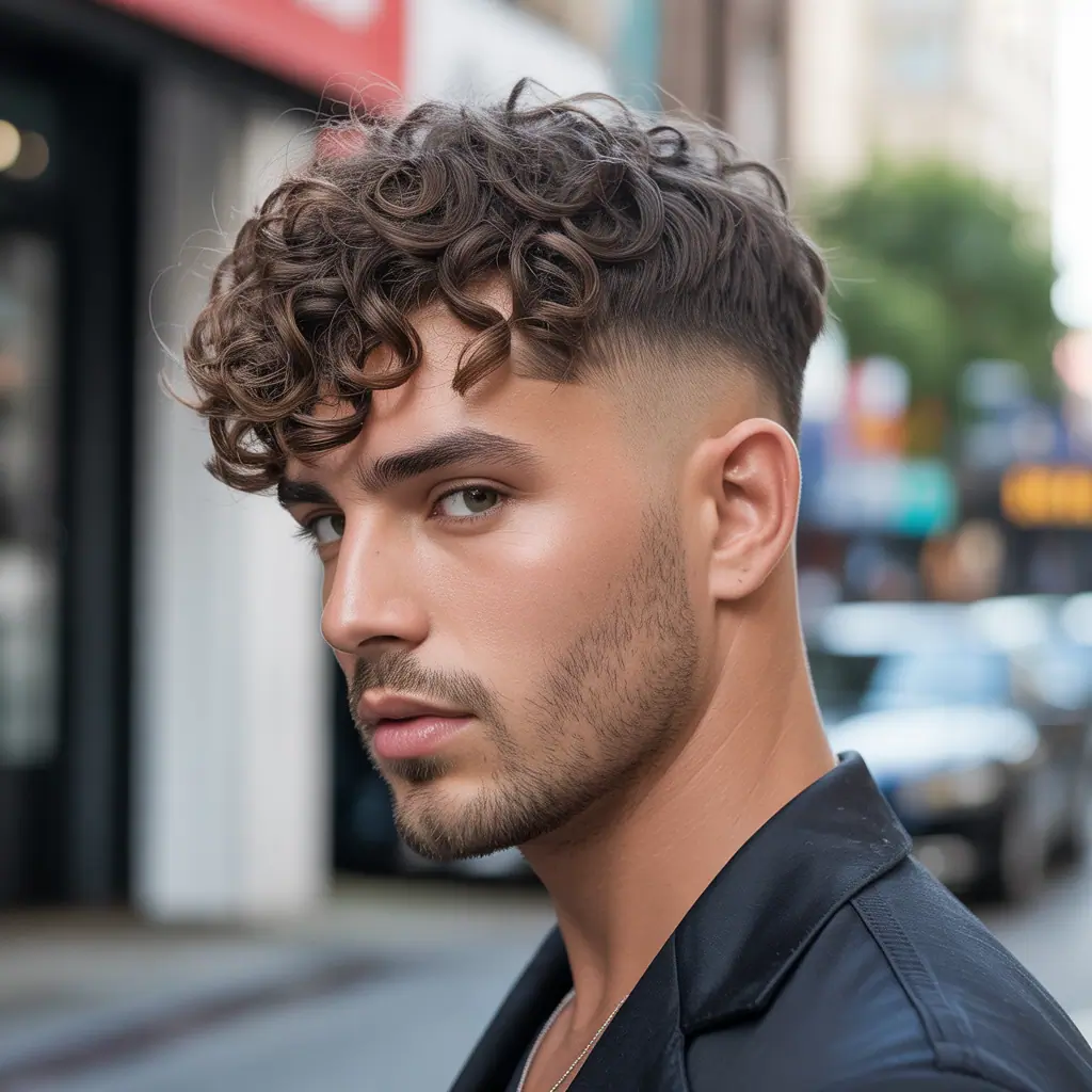 layered haircuts for men with curly hair