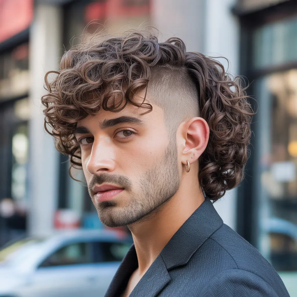 layered haircuts for men with curly hair