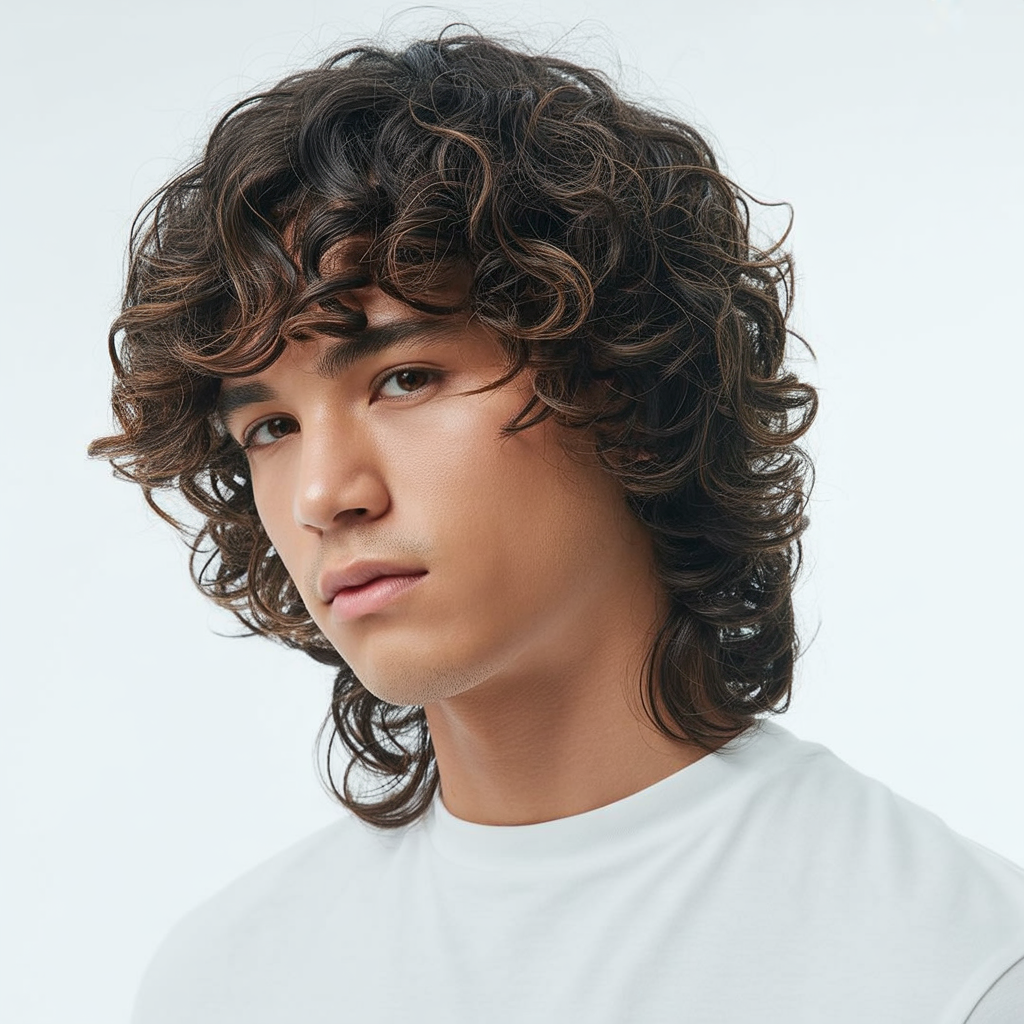 layered haircuts for men with curly hair