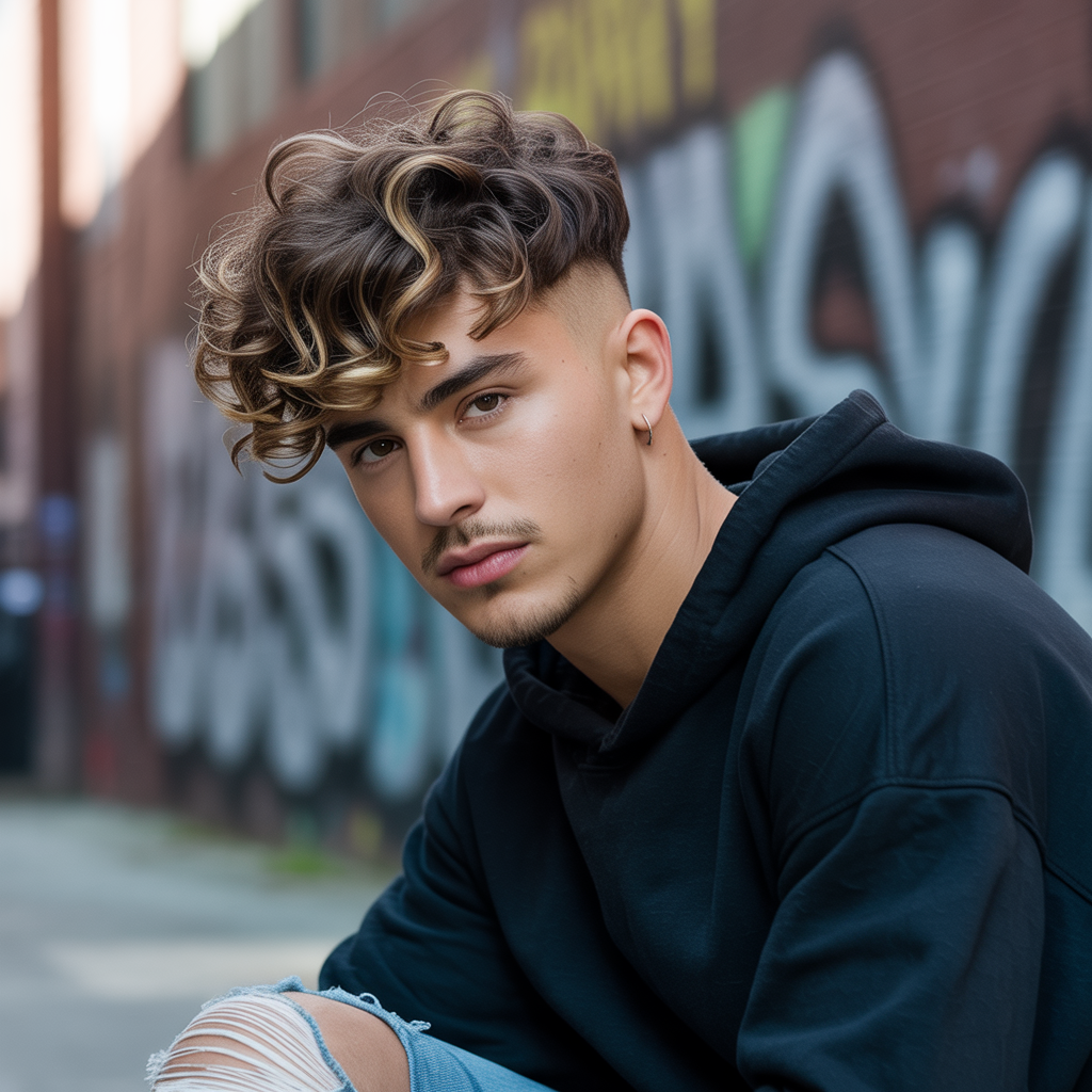 layered haircuts for men with curly hair