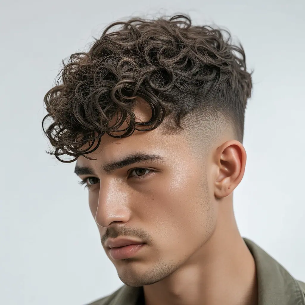 layered haircuts for men with curly hair
