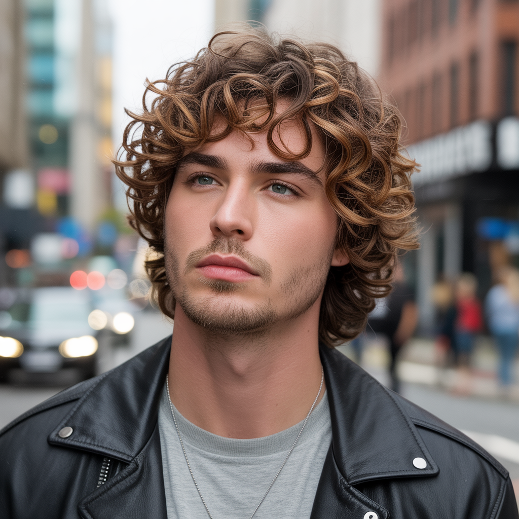 layered haircuts for men with curly hair