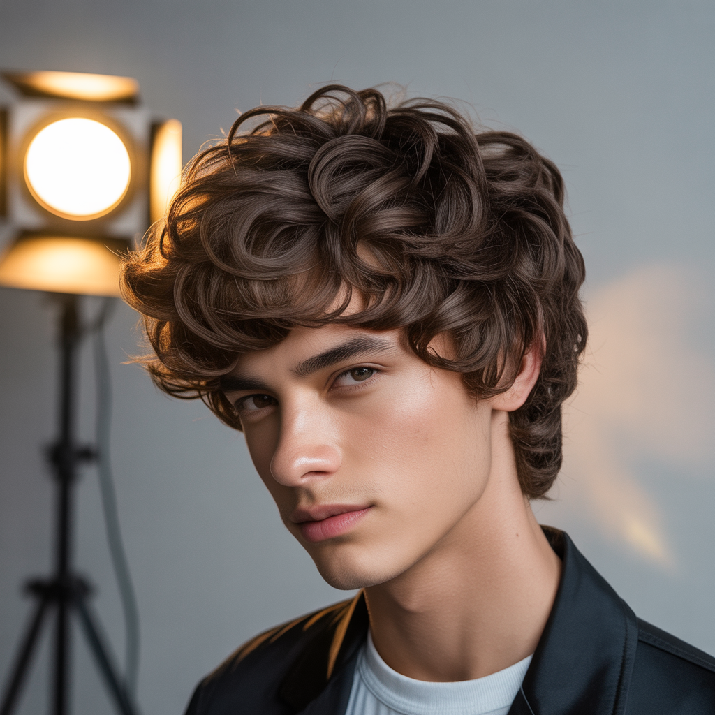 layered haircuts for men with curly hair