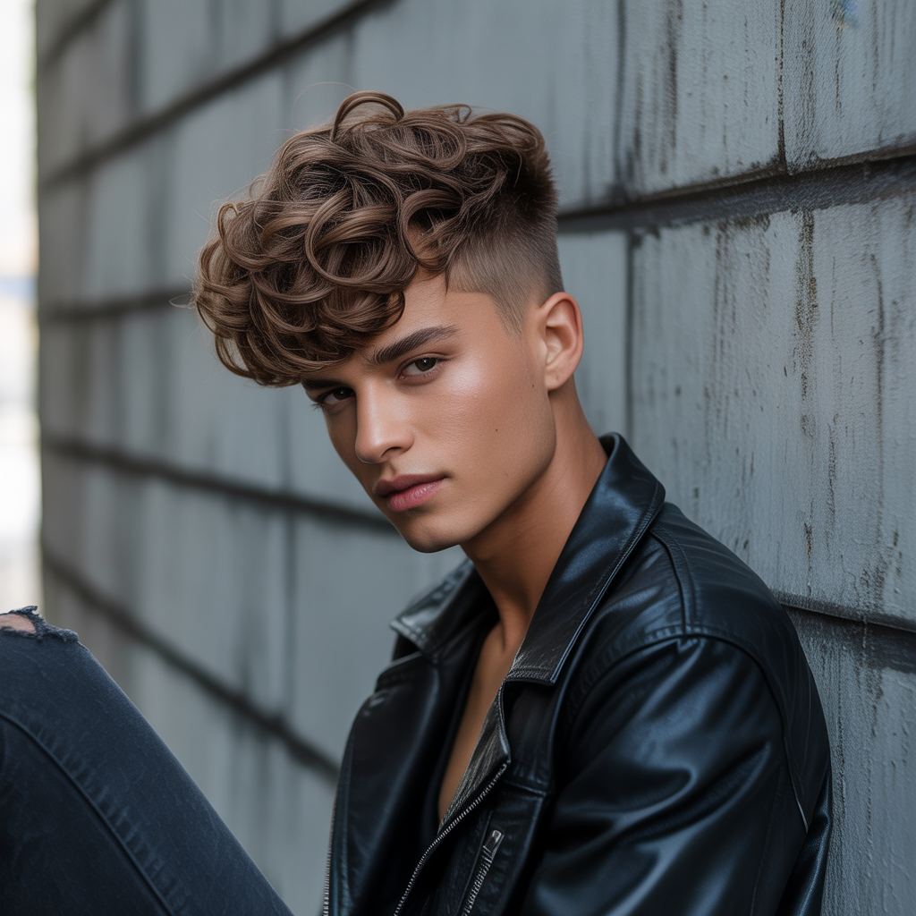 layered haircuts for men with curly hair