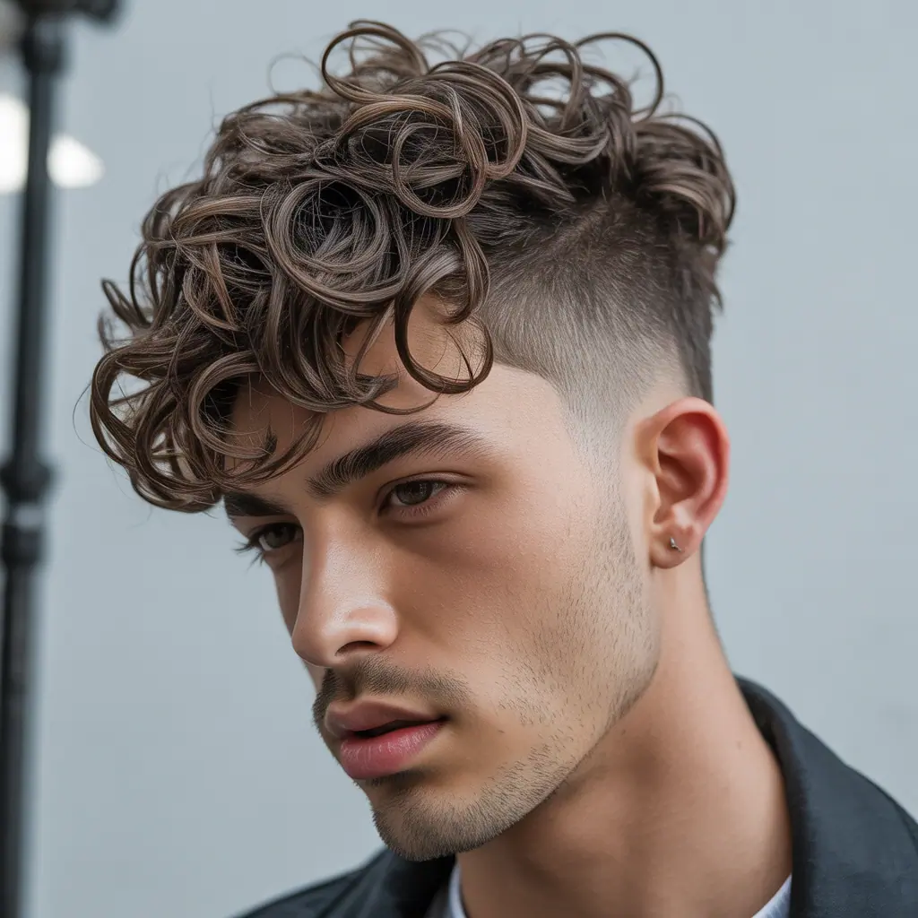 layered haircuts for men with curly hair