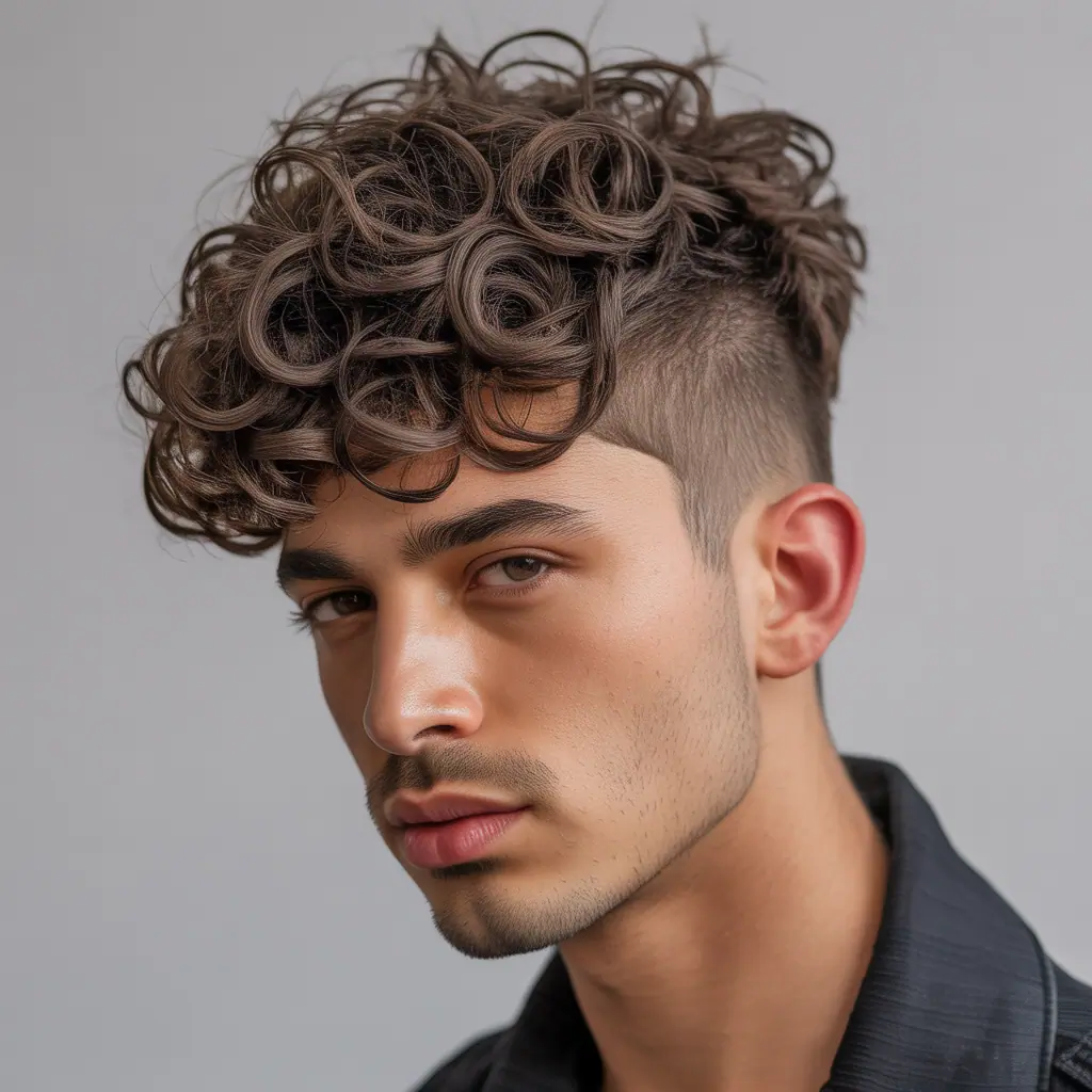 layered haircuts for men with curly hair