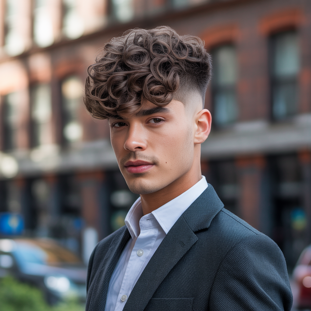 layered haircuts for men with curly hair