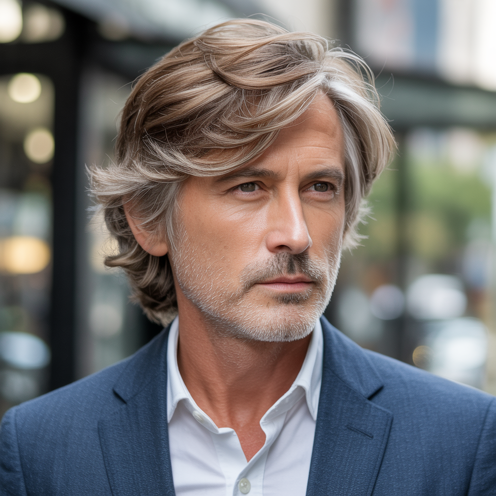 layered haircuts for older men over 40