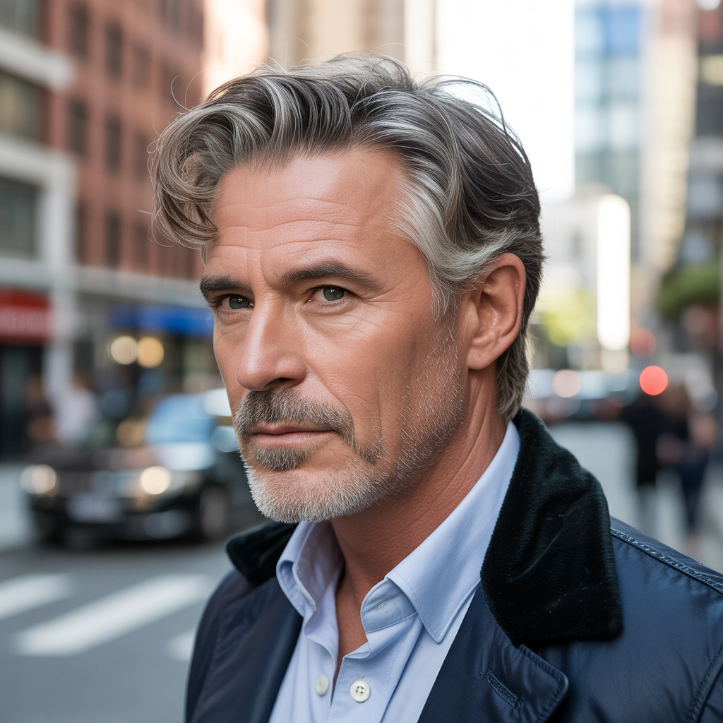 layered haircuts for older men over 40