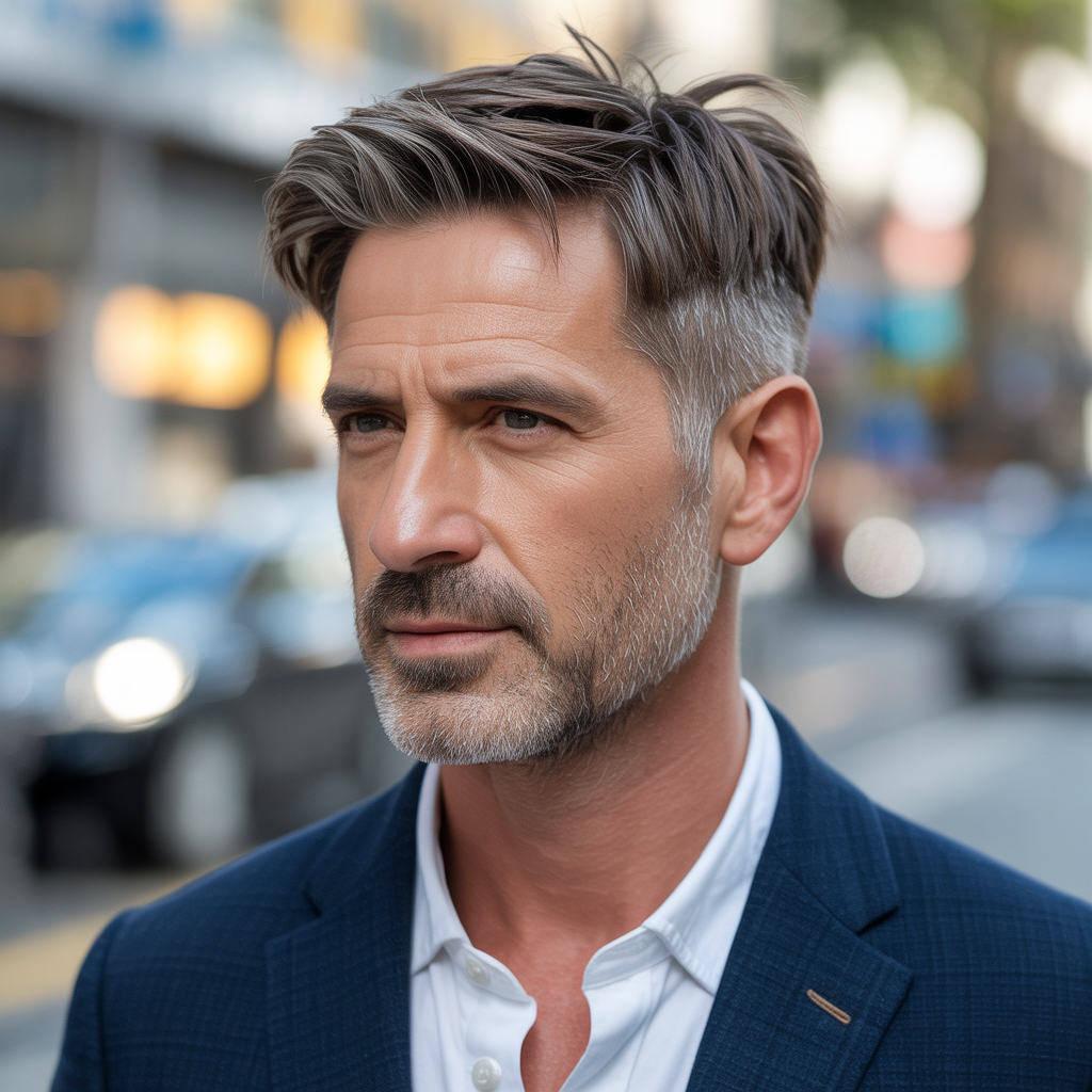 layered haircuts for older men over 40